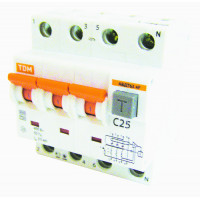 Автоматический Выключатель Дифференциального тока TDM АВДТ 63 4P C25 30мА TDM SQ0202-0018