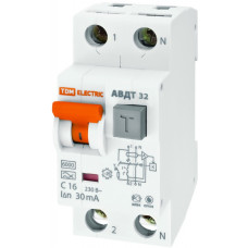 Автоматический Выключатель Дифференциального тока АВДТ 32 C16 30мА TDM SQ0202-0030