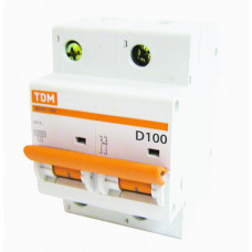 Автоматический выключатель ВА47-100 2Р 10А 10кА х-ка D TDM SQ0207-0012