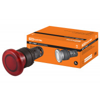 Кнопка грибовидная SB7-CWM42-220V(LED) d35мм 1р красная TDM